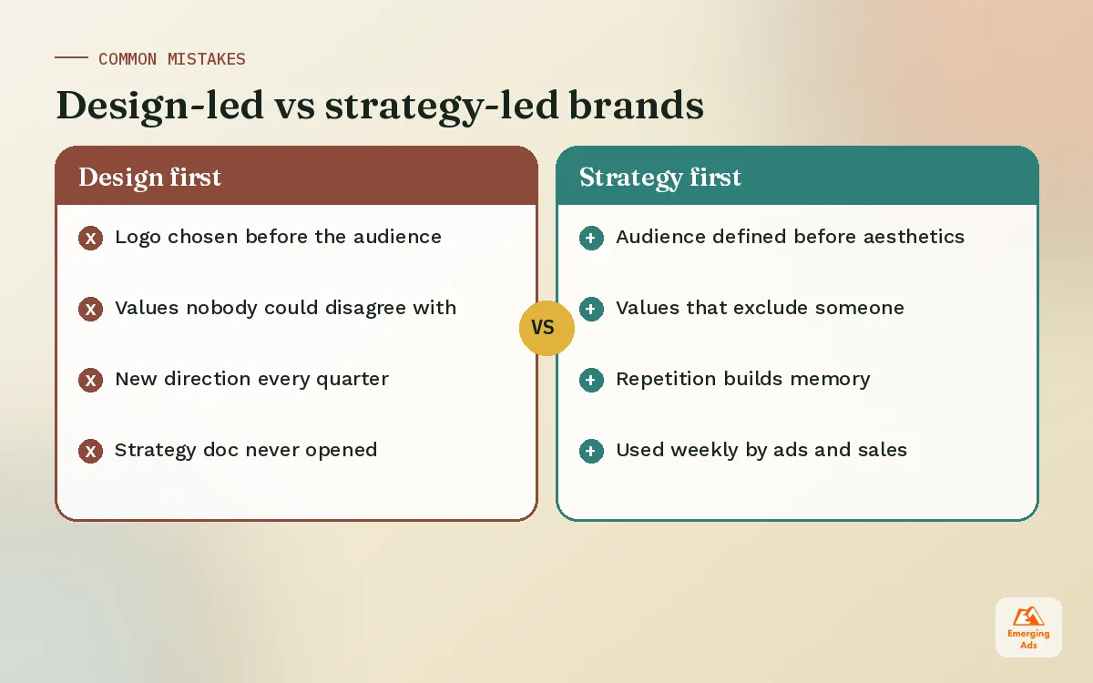 Comparison of design led brands versus strategy led brands and the habits of each